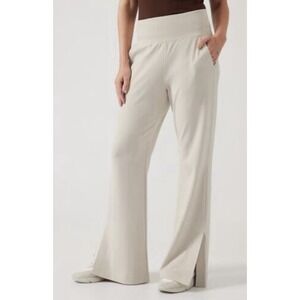 Athleta Womens Pants Beige Size Small Venice Flare Wide Leg Pant High Rise Nylon